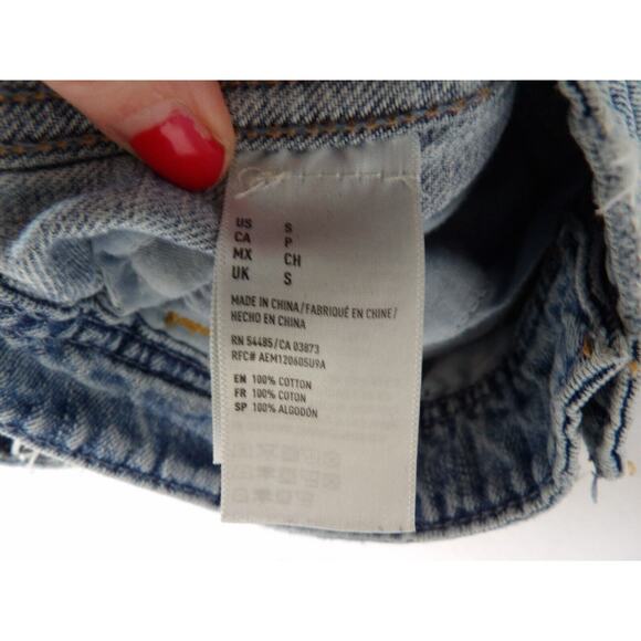 American Eagle Jean Jacket Womens Small Button Up Distressed Trucker 90s Y2K - Picture 11 of 11